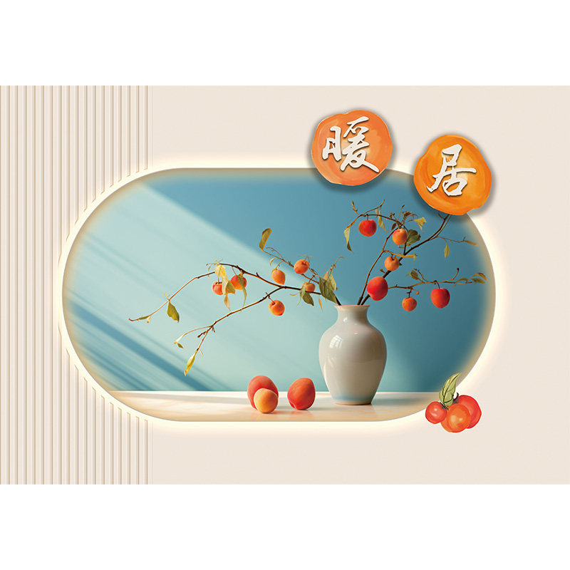光影新中式电表箱贴纸自粘定制
