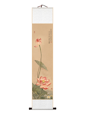 宋代美学花鸟荷花客厅卷轴挂画
