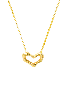 不掉色18k金钛钢爱心女ins项链