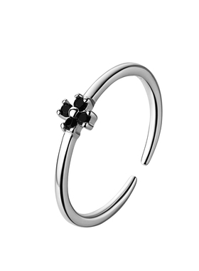 巷南925纯银四叶草戒指开口戒女