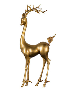 纯铜招财鹿摆件装饰品摆件