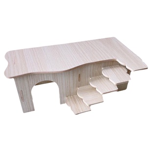 仓鼠房子阶梯两居室躲避屋造景用品玩具金丝熊大号木质窝防水木屋