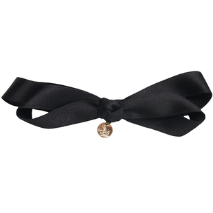 缎带蝴蝶结发夹简约优雅纯色弹簧夹气质顶夹后脑勺半扎发横夹后面