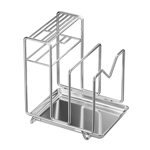 多功能刀架置物架2025新款 304不锈钢刀具菜板一体菜刀砧板收纳架