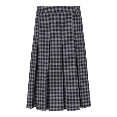 FUNNEL IN原创设计蓝格纹a字百褶中长款半身裙秋冬款