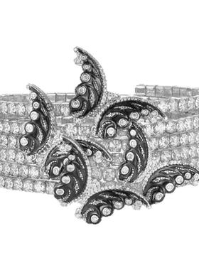 【叶童同款】MOH动物絮语系列水晶珐琅黑蝴蝶元素弹力女手镯礼物