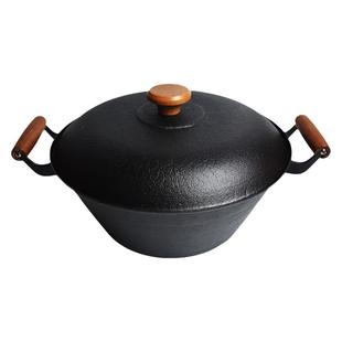 宏江龟纹铁锅中式生铁炖锅无涂层明火家用天然绿色炖煲铸铁炖汤锅
