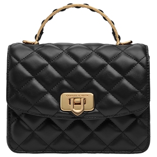 CHARLES&KEITH25秋季新款CK2-50701608菱格链条手提斜挎包小方包