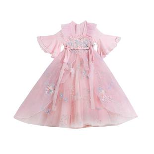 汉服女款儿童短袖古装女童古风超仙花神唐装夏款2025新款女装夏季