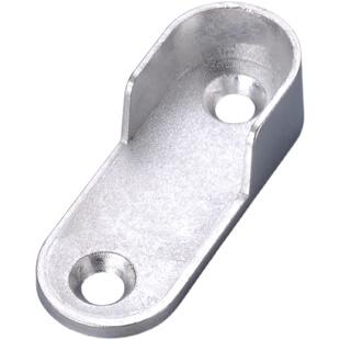 加厚衣柜挂衣杆法兰座锌合金16扁管衣通杆座衣橱支架衣杆挂钩托管