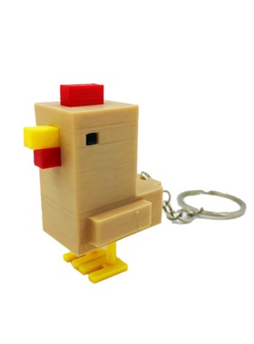 3D打印我的世界周边钥匙扣像素风小鸡爱心鸭复活节小鸡钥匙扣摆件