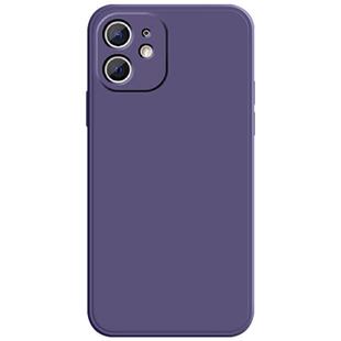 适用于苹果12手机壳液态硅胶新款iPhone12promax全包防摔保护套12pro直边女款纯色高级感mini网红暗紫色软ins