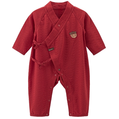 新生宝宝夏季纯棉长袖连体连体衣