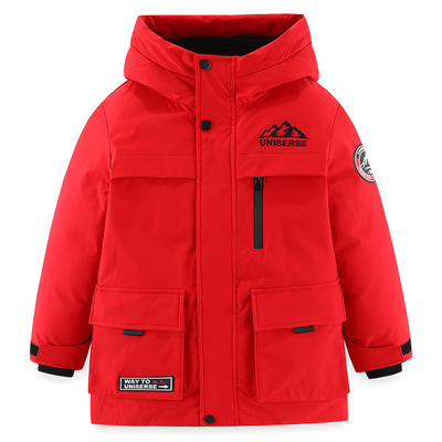 雪中飞儿童羽绒服冬季加厚中长款