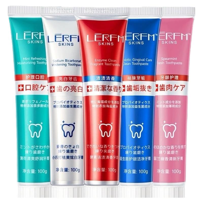 LERFM蓝尼芳可液体状牙膏577小苏打酵素海盐益生菌美白护龈去牙渍