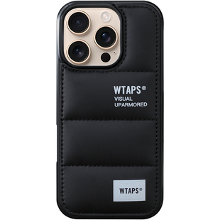 潮牌wtaps苹果16promax羽绒服手机壳适用于iPhone15秋冬防冻手11保护套14pro时尚防摔16plus高端黑色13软壳12