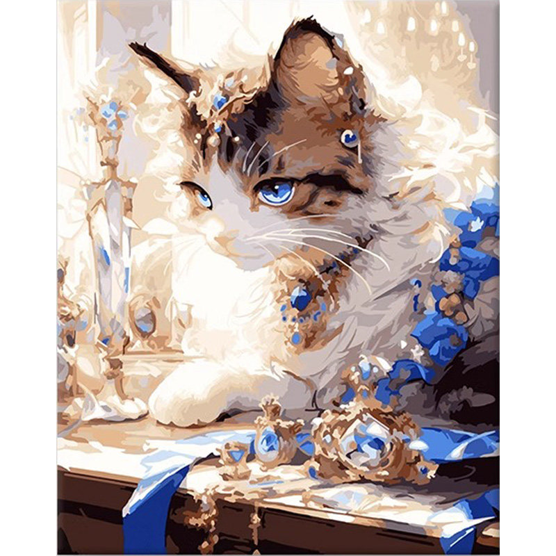 数字油画diy填色油彩猫咪钻石猫