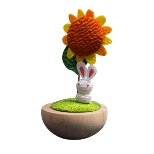 日本制京都龙虎作绢绸手工可爱 桌面摆件不倒翁 樱花兔子猫咪送礼