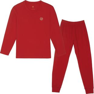 铜牛抗菌防螨慕斯棉圆领女红套 秋冬本命年秋衣秋裤VN090