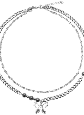 BLACKDEGREE蝴蝶钛钢男女项链