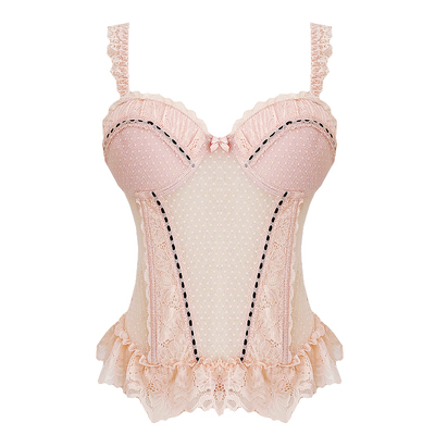 法式性感蕾丝鱼骨胸衣套装可外穿