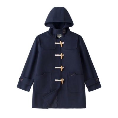 巧所新品JK校供感毛呢牛角扣大衣