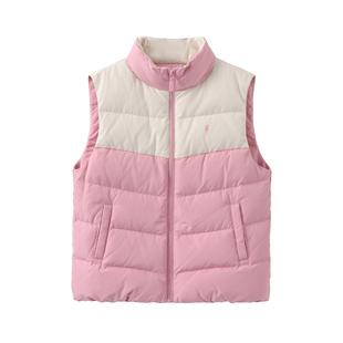 polo walk童装 女童羽绒马甲短款2025秋冬季儿童外套保暖上衣坎肩