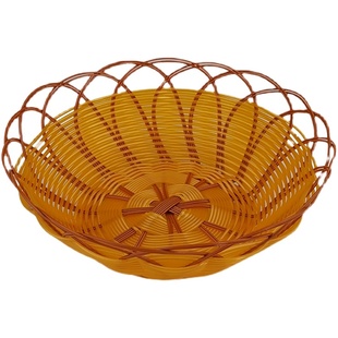小吃篮子藤编织水果篮客厅家用果盘酒吧薯条点心盘小篮子塑料菜筐