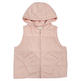 无色无味【奶油蛋黄酱】连帽羽绒马甲女款外穿洋气粉色羽绒服坎肩