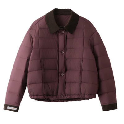 轻薄短款羽绒服女2025冬季新款小个子时尚洋气翻领白鸭绒保暖外套