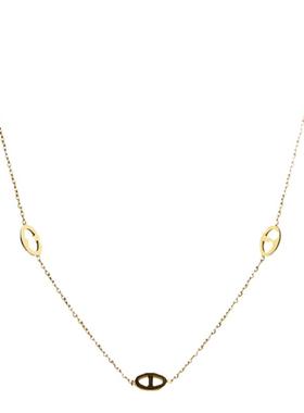 轻奢简约猪鼻子项链钛钢小众字母锁骨链潮个性时尚饰品短款颈链女