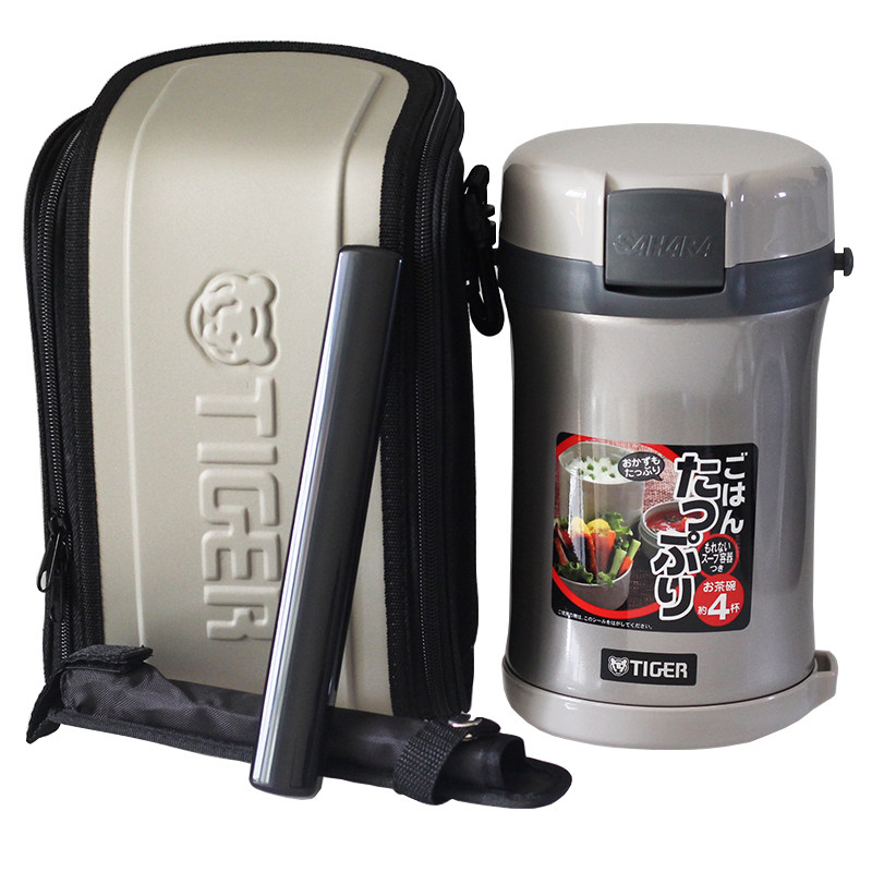 日本虎牌不锈钢真空保温F200便当盒LWU-B17C便携饭盒保温桶B170包
