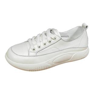 头层牛皮小白鞋子女百搭2025春秋新款女士单鞋软底洋气运动休闲鞋