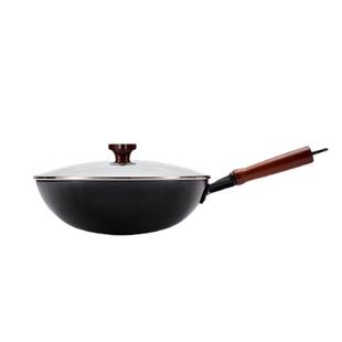 九阳炒锅家用锤纹铁锅无涂层炒菜锅不易生锈燃气灶专用防锈大铁锅