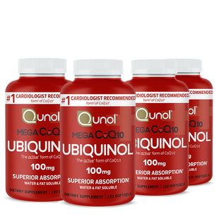 Qunol超级泛醇120粒胶囊*4还原型CoQ10