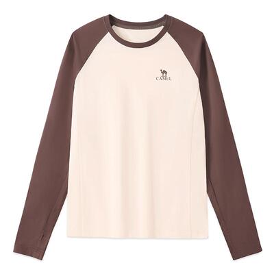 骆驼女装长袖速干T恤女春夏新款宽松凉感防晒上衣外穿内搭打底衫