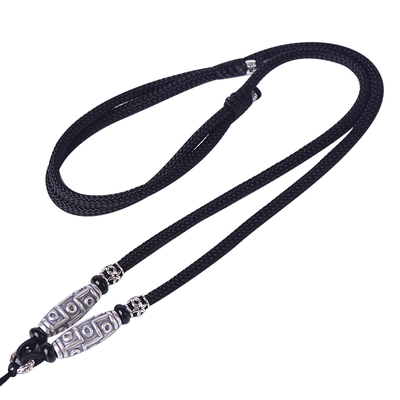 高端藏式天珠挂绳纯银脖挂配饰