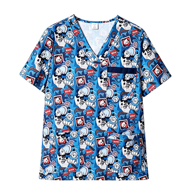 安诺印花洗手服刷手服男女