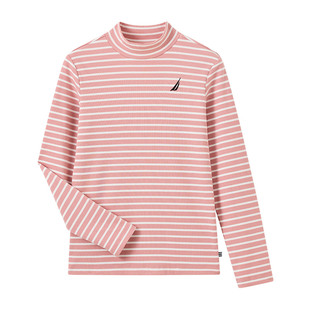 【天猫U先】NAUTICA童装男童女童条纹长袖T恤秋冬季半高领打底衫