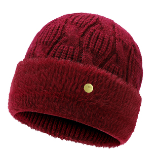 中老年人妈妈帽子冬季女士保暖防寒老太太奶奶冬帽针织毛线帽围巾