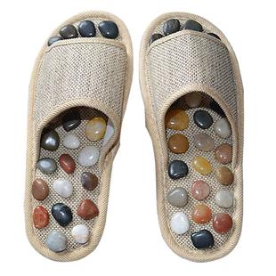 鹅卵石足底按摩拖鞋穴位按摩保健鞋防滑男女家居情侣石子鞋脚底