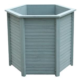 室外防腐木花箱组合户外六角形特大号种树花盆庭院实木花槽种植箱