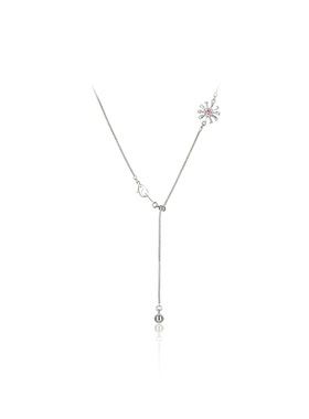 旭平闪亮雏菊花朵流苏可抽拉项链女时尚轻奢高级感锁骨链配饰颈链