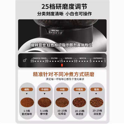咖啡磨豆机电动一体小型家用意式手冲咖啡套装磨粉机咖啡豆研磨机