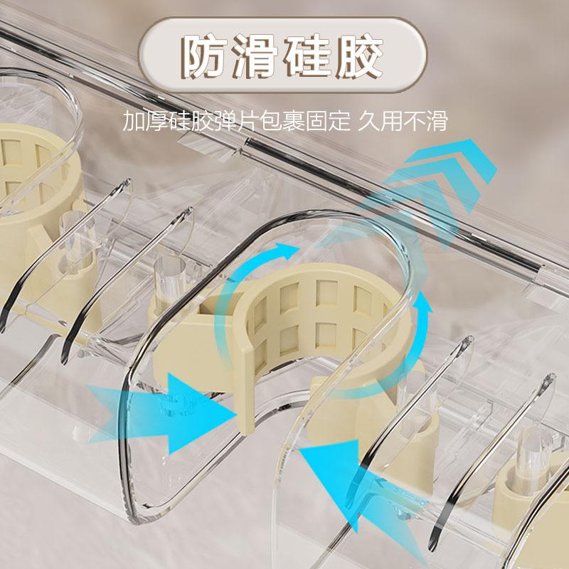 免打孔多功能拖把架浴室卫生间拖把夹挂钩壁挂扫把收纳置物批发