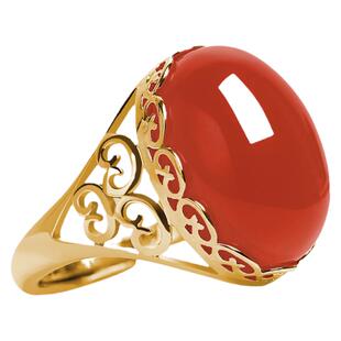 镀沙金色古法女士款祖母绿红宝石戒指玛瑙蜜蜡玉髓民族风开口指环