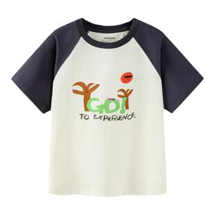 迷你巴拉巴拉男童女童短袖T恤宝宝纯棉半袖夏季新款儿童撞色上衣t