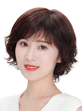 佰丝堂真人发丝短卷发斜刘海发套