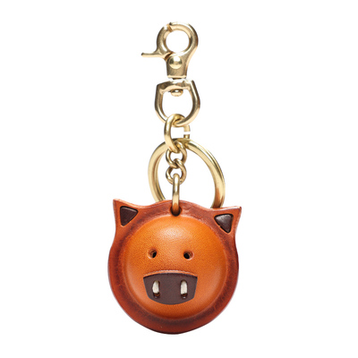 头层牛皮精致卡通铃铛钥匙挂扣