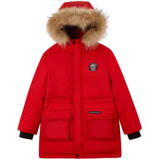 【匈牙利羽绒95%&三防蓄热】elandkids男女童冬季貉子毛领羽绒服
